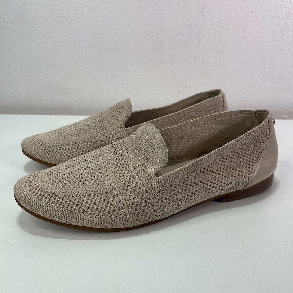 Cole Haan Grand Series Knit Leather Loafers Women 9.5 B Flats Neutral Shoes